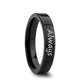 Handwritten Engraved Flat Pipe Cut Black Tungsten Ring Polished - 4mm - 12mm - 6mm