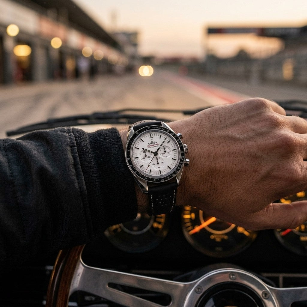 Omega Speedmaster Moonwatch Professional 42 mm — Steel on Leather Strap (310.32.42.50.04.002) — lifestyle