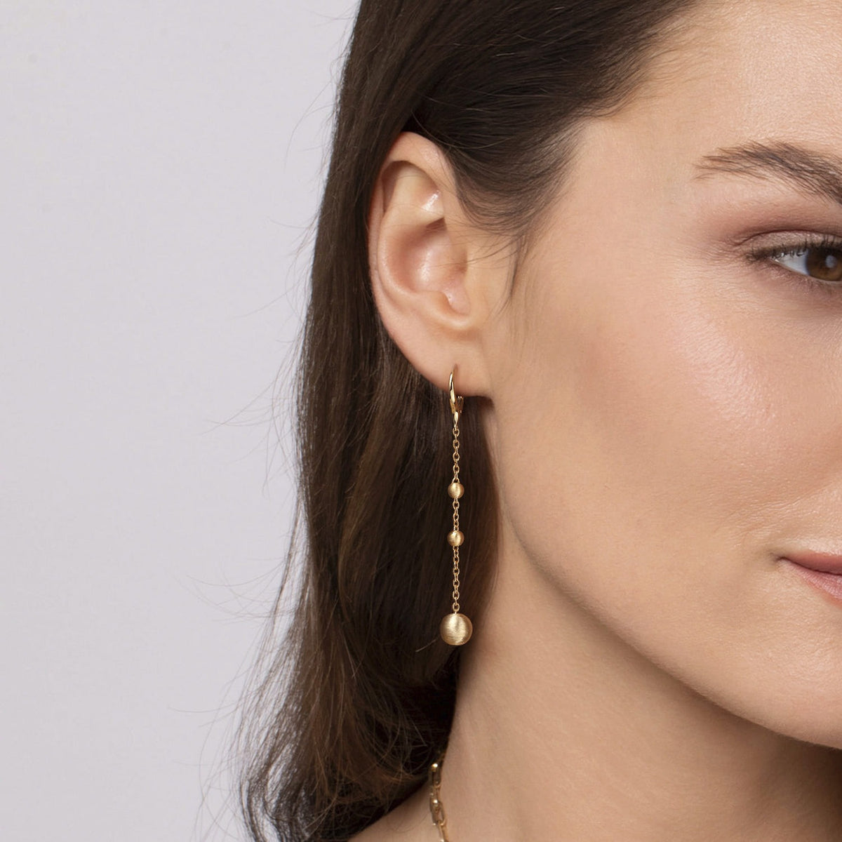 Gabriel & Co. 14K Yellow Plain Gold Bujukan Ball Leverback Drop Earrings