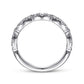 Gabriel & Co. 14K White Gold Diamond Cluster Marquis Station Ring .40CTW