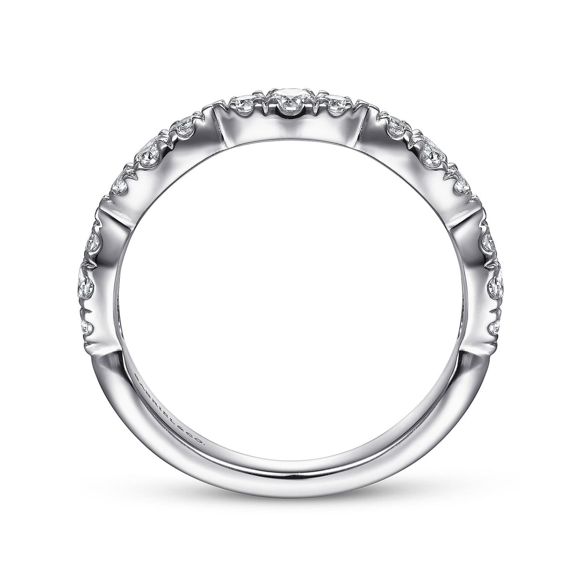 Gabriel & Co. 14K White Gold Diamond Cluster Marquis Station Ring .40CTW