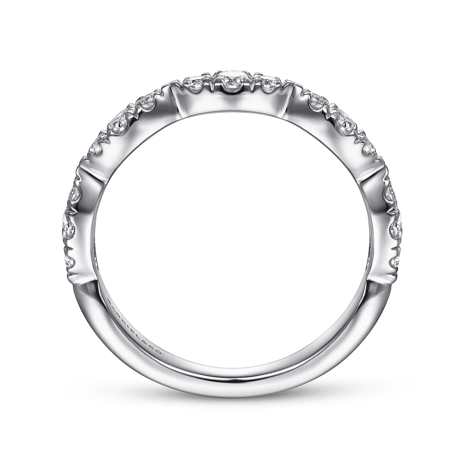Gabriel & Co. 14K White Gold Diamond Cluster Marquis Station Ring .40CTW