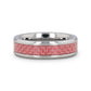 PINK Beveled Tungsten Wedding Band with Pink Carbon Fiber -4mm & 6mm