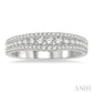 1/2 Ctw Triple Row Round Cut Diamond Wedding Band in 14K White Gold