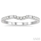 1/4 Ctw Curved Center Baguette and Round Cut Diamond Wedding Band in 14K White Gold