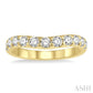 3/4 Ctw Arched Center Round Cut Diamond Wedding Band in 14K Yellow Gold