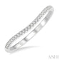 1/10 Ctw Arched Center Round Cut Diamond Wedding Band in 14K White Gold