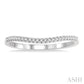 1/10 Ctw Arched Center Round Cut Diamond Wedding Band in 14K White Gold