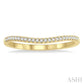 1/10 Ctw Arched Center Round Cut Diamond Wedding Band in 14K Yellow Gold