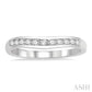 1/4 Ctw Round Cut Diamond Inlay Wedding Band in 14K White Gold