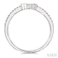 1/4 Ctw Baguette Cut Chevron Centerpiece Round Cut Diamond Wedding Band in 14K White Gold