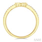 1/4 Ctw Baguette Cut Chevron Centerpiece Round Cut Diamond Wedding Band in 14K Yellow Gold