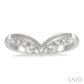 1/10 Ctw Chevron Round Cut Diamond Highlighted Wedding Ring in 14K White Gold