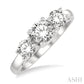1 1/2 Ctw Past Present and Future Round Cut Diamond Precious Ring in 14K White Gold