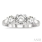 1 1/2 Ctw Past Present and Future Round Cut Diamond Precious Ring in 14K White Gold