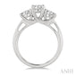 1 1/2 Ctw Past Present and Future Round Cut Diamond Precious Ring in 14K White Gold