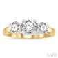 1 1/2 Ctw Past Present and Future Round Cut Diamond Precious Ring in 14K Yellow and White Gold