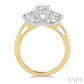 1 1/2 Ctw Past Present and Future Round Cut Diamond Precious Ring in 14K Yellow and White Gold