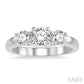 1 Ctw Round Cut Diamond Three-Stone Past Present and Future Ring in 14K White Gold