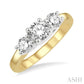 1 Ctw Round Cut Diamond Three-Stone Past Present and Future Ring in 14K Yellow and White Gold