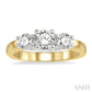 1 Ctw Round Cut Diamond Three-Stone Past Present and Future Ring in 14K Yellow and White Gold