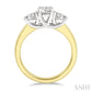 1 Ctw Round Cut Diamond Three-Stone Past Present and Future Ring in 14K Yellow and White Gold