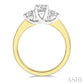 3/4 Ctw Round Cut Diamond Three-Stone Past Present and Future Ring in 14K Yellow and White Gold