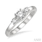 1/2 Ctw Round Cut Diamond Three-Stone Past Present and Future Ring in 14K White Gold