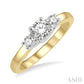 1/2 Ctw Round Cut Diamond Three-Stone Past Present and Future Ring in 14K Yellow and White Gold