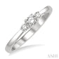 1/4 Ctw Round Cut Diamond Three-Stone Past Present and Future Ring in 14K White Gold