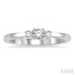 1/4 Ctw Round Cut Diamond Three-Stone Past Present and Future Ring in 14K White Gold
