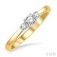 1/4 Ctw Round Cut Diamond Three-Stone Past Present and Future Ring in 14K Yellow and White Gold