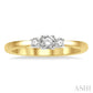 1/4 Ctw Round Cut Diamond Three-Stone Past Present and Future Ring in 14K Yellow and White Gold