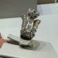10K White Gold 4.00 CTW Natural Diamond Round & Baguette Triple-Row Engagement Ring - H-I Color, SI Clarity