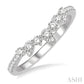 1/4 Ctw Alternating Marquise and Circular Mount Round Cut Diamond Curved Wedding Band in 14K White Gold