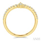 1/3 Ctw Triple Marquise Centerpiece Round Cut Diamond Curved Wedding Band in 14K Yellow Gold
