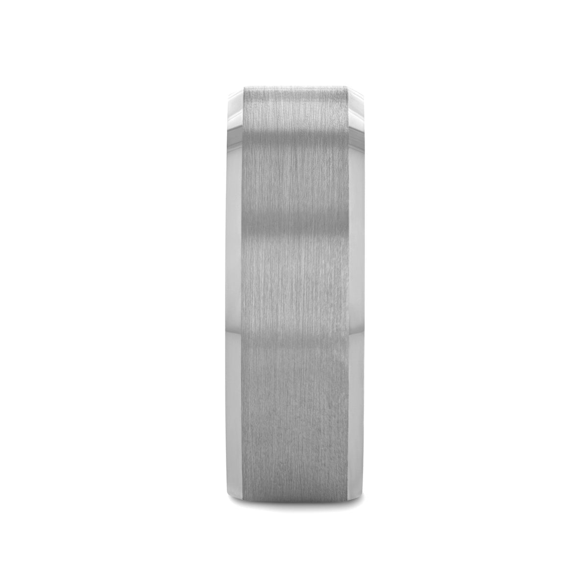 SHEFFIELD Flat Beveled Edges Tungsten Ring with Brushed Center - 4mm - 12mm - 6mm