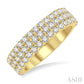 1 1/4 Ctw Triple Row Round Cut Diamond Wedding Band in 14K Yellow Gold