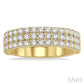 1 1/4 Ctw Triple Row Round Cut Diamond Wedding Band in 14K Yellow Gold