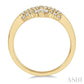 1/4 Ctw Chevron Center Baguette and Round Cut Diamond Wedding Band in 14K Yellow Gold