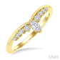 1/4 Ctw Marquise and Round Cut Diamond Chevron Ring in 14K Yellow Gold