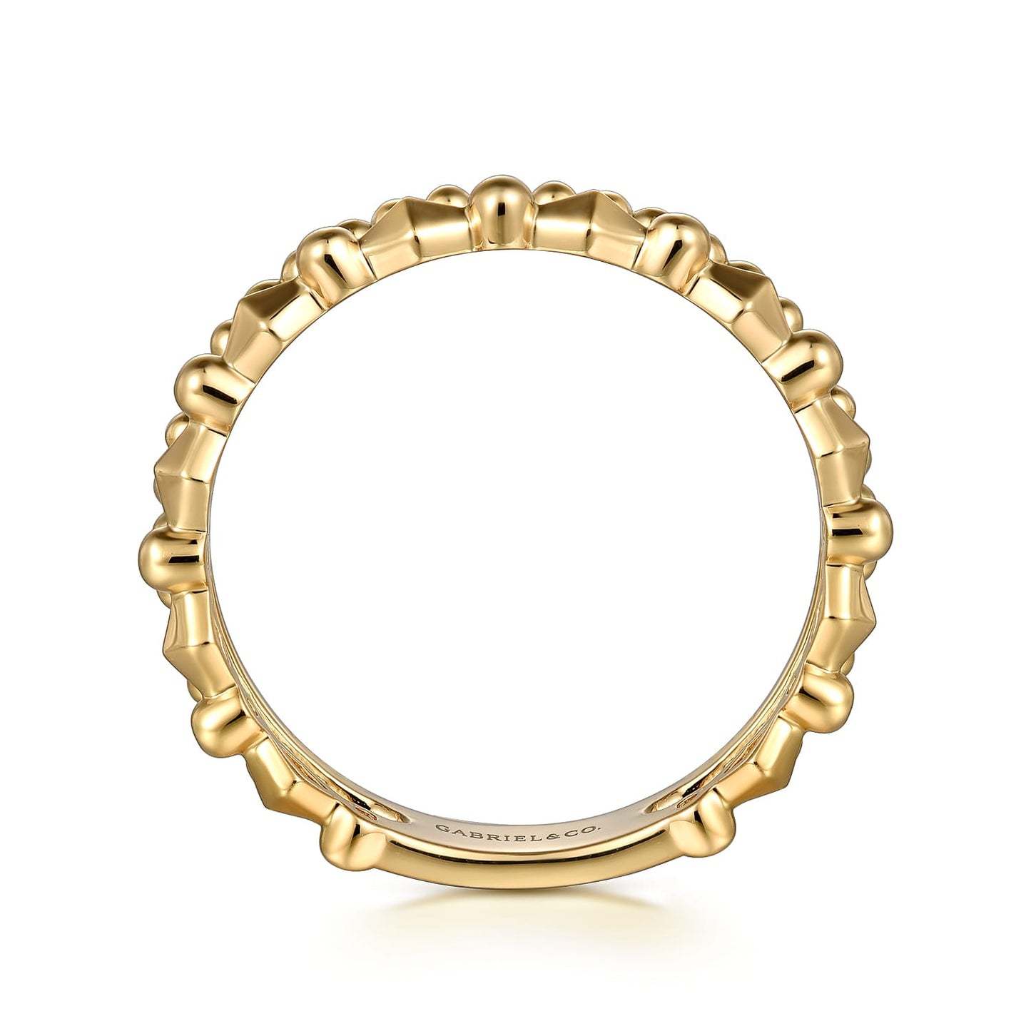 Gabriel & Co. 14K Yellow Plain Gold Bujukan Pyramid Easy Stackable Ring