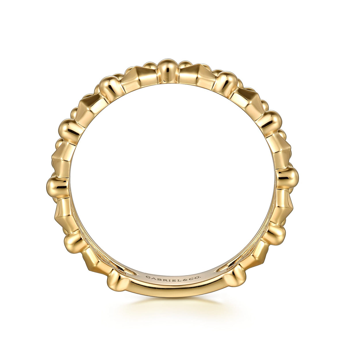Gabriel & Co. 14K Yellow Plain Gold Bujukan Pyramid Easy Stackable Ring