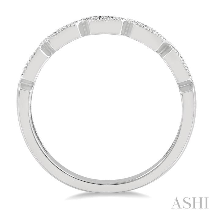 1/10 Ctw Pod Lattice Round Cut Diamond Stack Band in 14K White Gold
