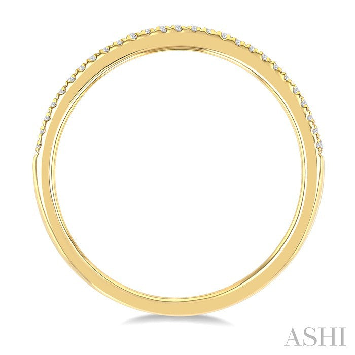 1/5 Ctw Double Row Round Cut Diamond Fashion Ring in 14K Yellow Gold