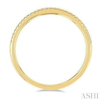 1/5 Ctw Double Row Round Cut Diamond Fashion Ring in 14K Yellow Gold