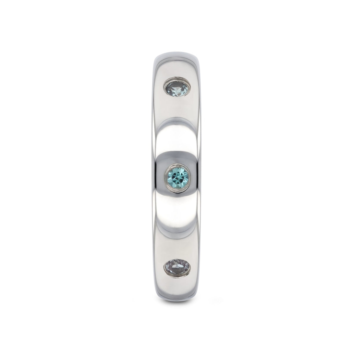 ALEX Polished Domed Tungsten Carbide Ring with Alexandrite Setting - 4mm