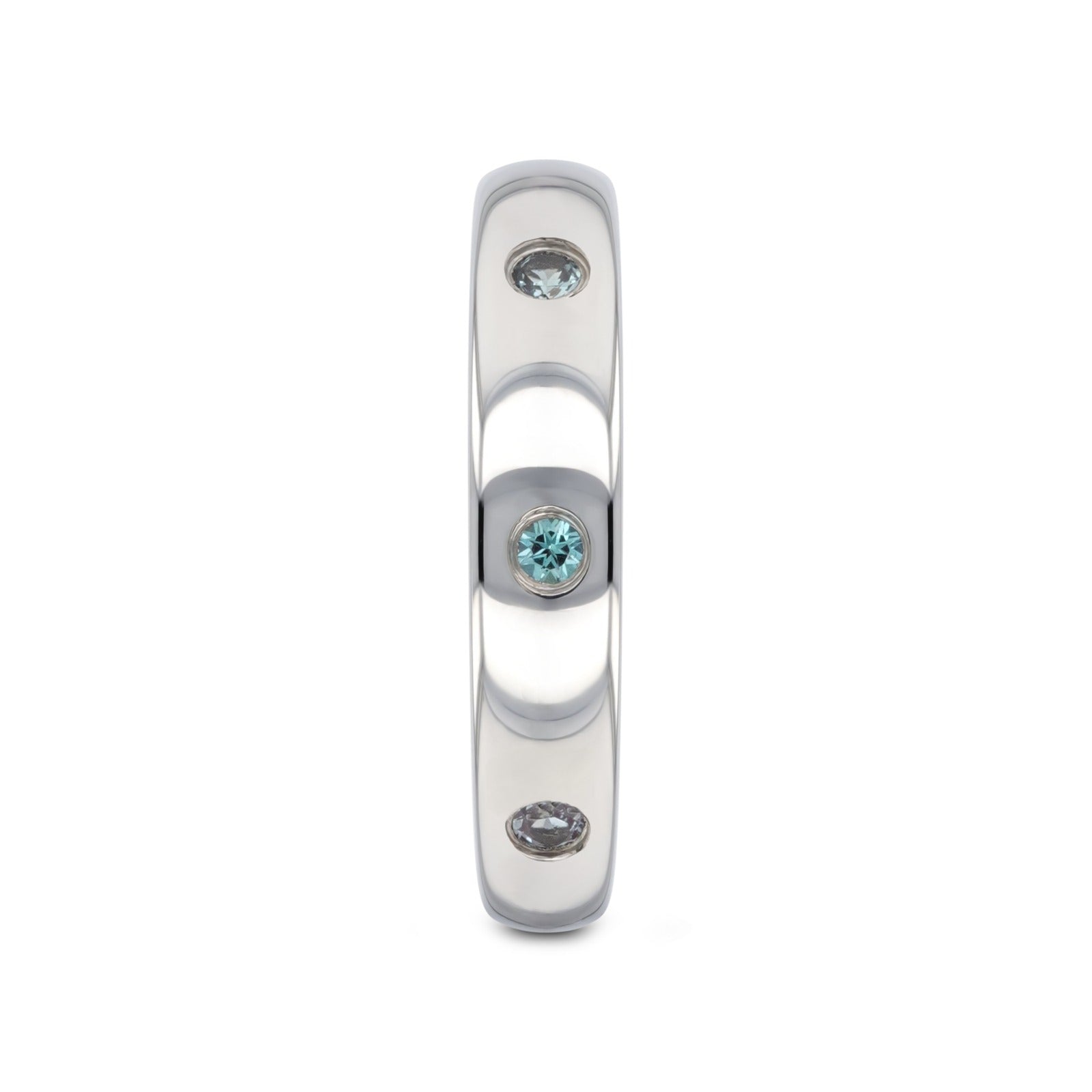 ALEX Polished Domed Tungsten Carbide Ring with Alexandrite Setting - 4mm