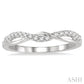 1/5 Ctw Twisted Top Round Cut Diamond Wedding Band in 14K White Gold