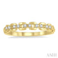 1/10 Ctw Box Chain Link Round Cut Diamond Stack Band in 14K Yellow Gold